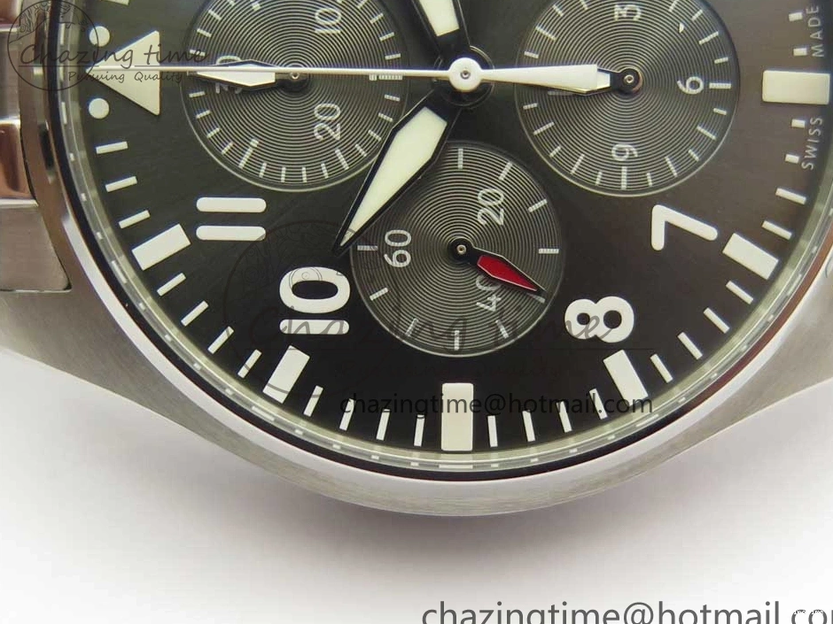 MIROTIME 0824 Stretchable Pilot Chrono 2016 IW377719 ZF 1:1 Best Edition Gray Dial on SS Bracelet A 7135